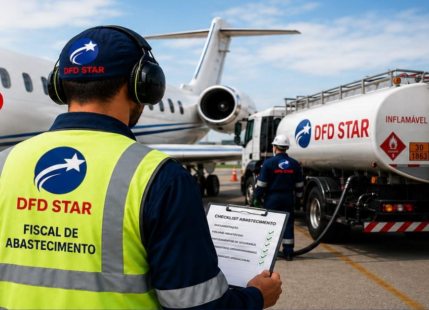 Fiscal DFD Star acompanhando abastecimento de aeronave