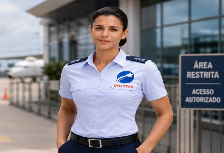 Agente de Proteção da Aviação Civil da DFD Star em área aeroportuária